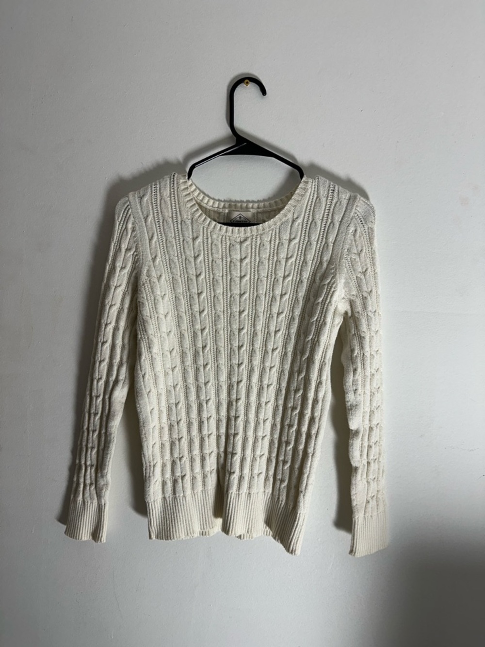 St John’s Bay Cable Knit Crewneck Sweater - Cream